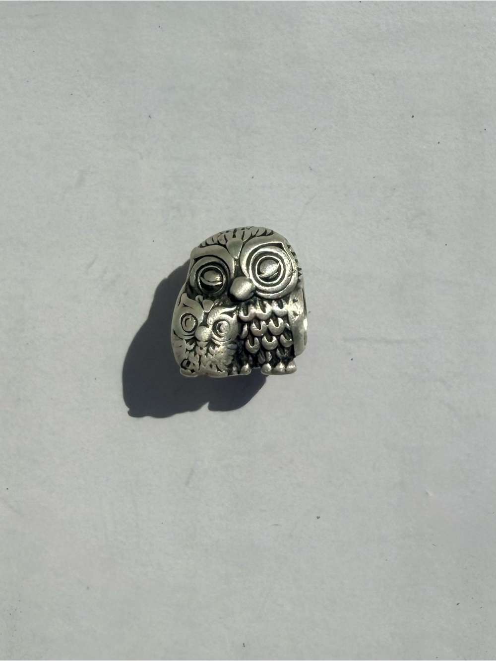 Pandora Silver Owl & Baby Owl Charm